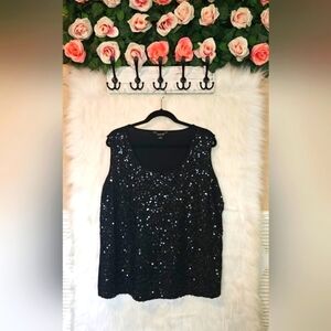 Jessica Classic Sequined Party Sleeveless Blouse